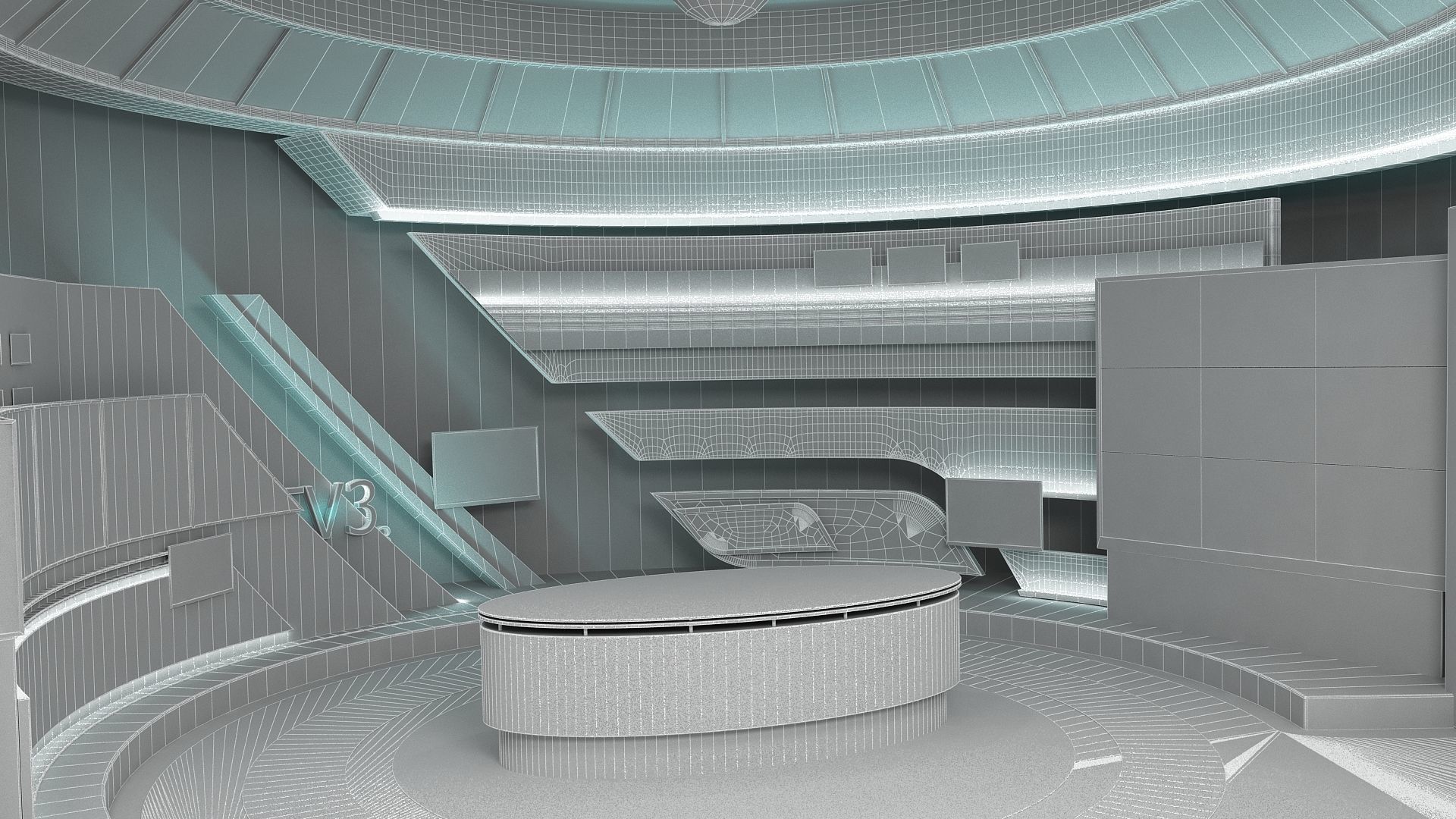 Sport Virtual Studio Low-poly 3D model_3