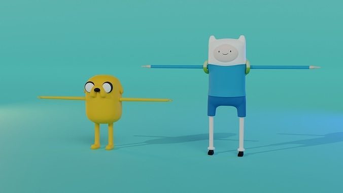 Finn and Jake - Adventure Time Low-poly 3D model