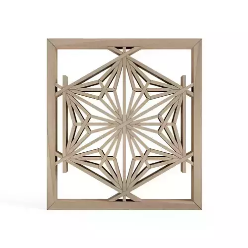 Yaeasanoha wooden frame with geometric design 3D print model