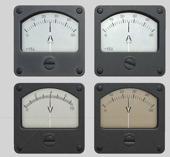 ammeter and voltmeter Low-poly 3D model