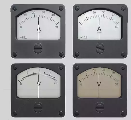 ammeter and voltmeter Low-poly 3D model