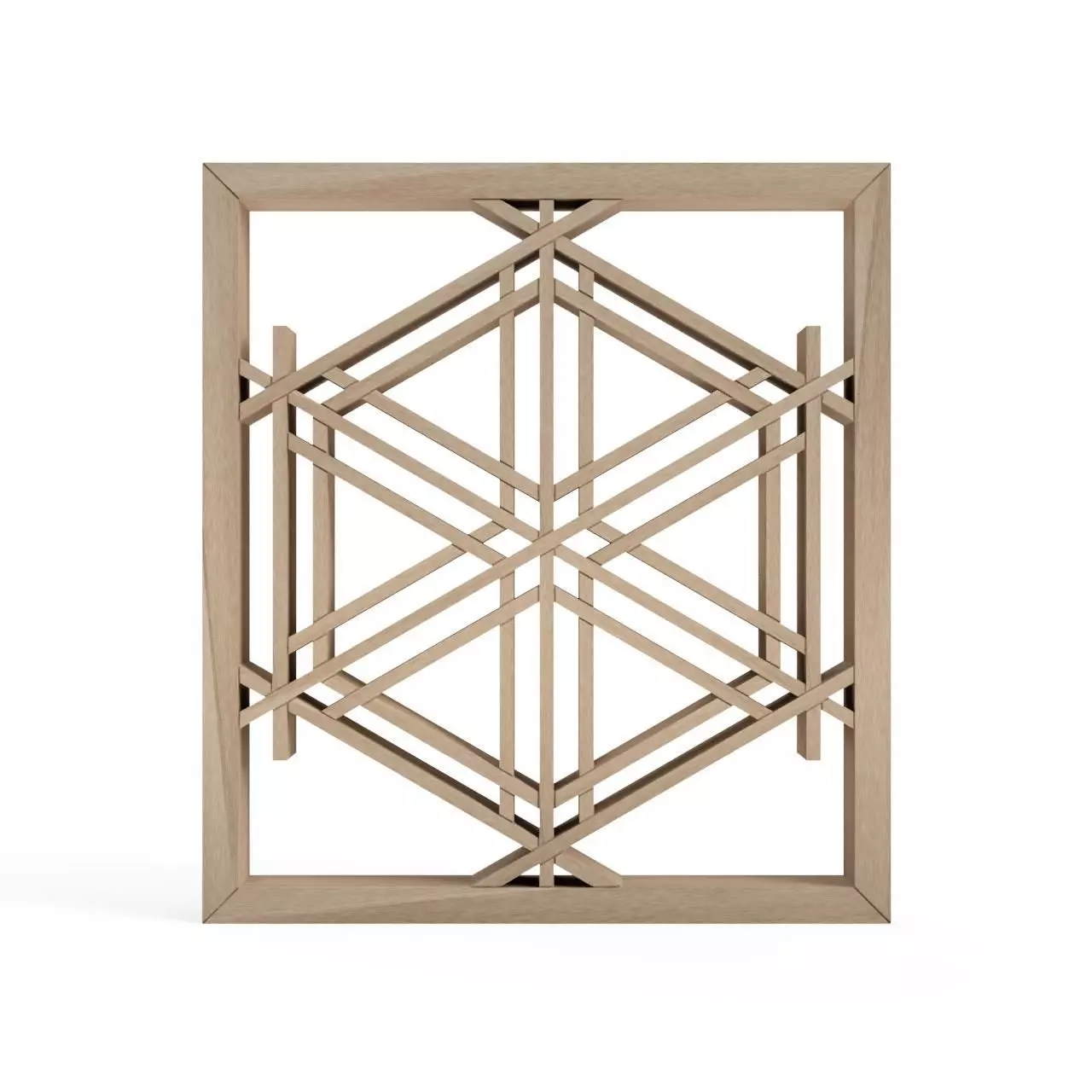 Gomagarakikko wooden frame with geometric design 3D print model