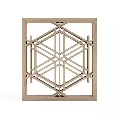 Gomagarakikko wooden frame with geometric design 3D print model