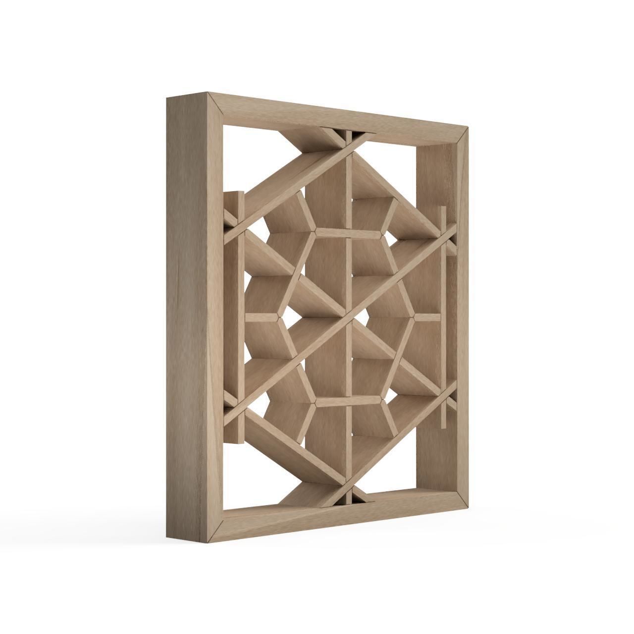 Tsumiishikikko wooden frame with geometric design 3D print model_2