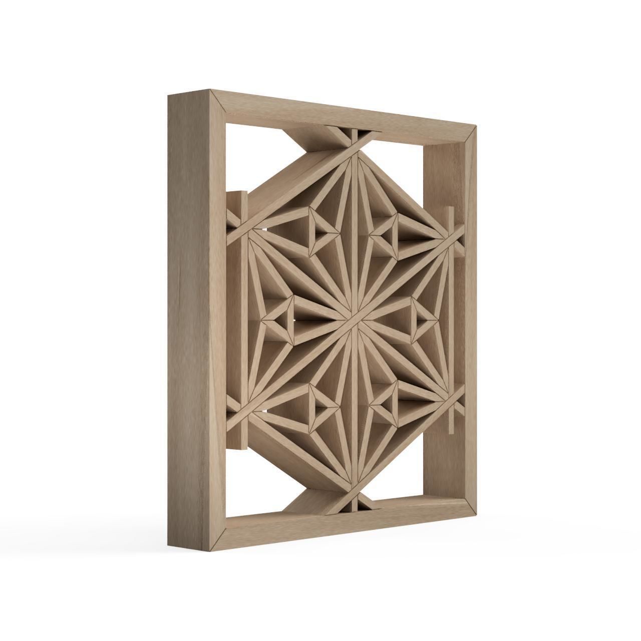 Kawariasanoha wooden frame with intricate design 3D print model_2