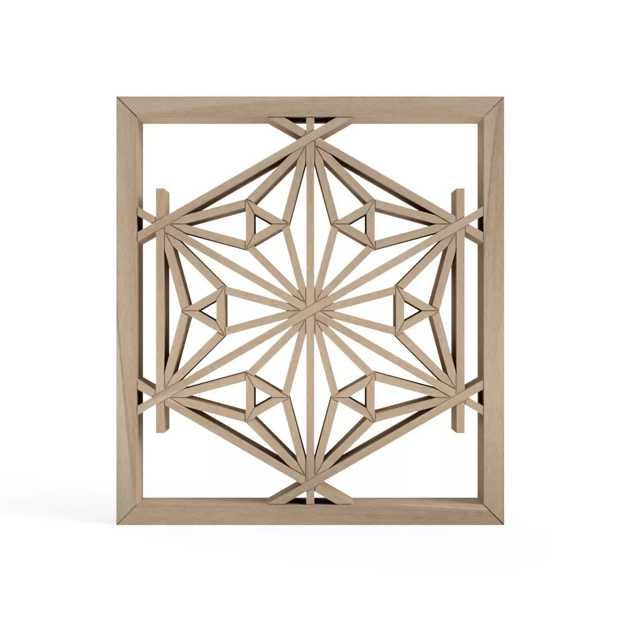 Kawariasanoha wooden frame with intricate design 3D print model_0