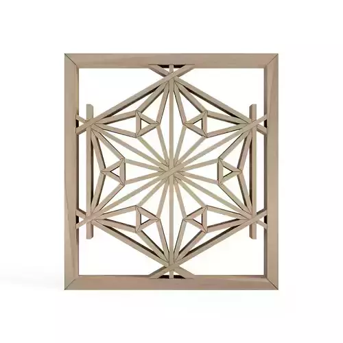 Kawariasanoha wooden frame with intricate design 3D print model