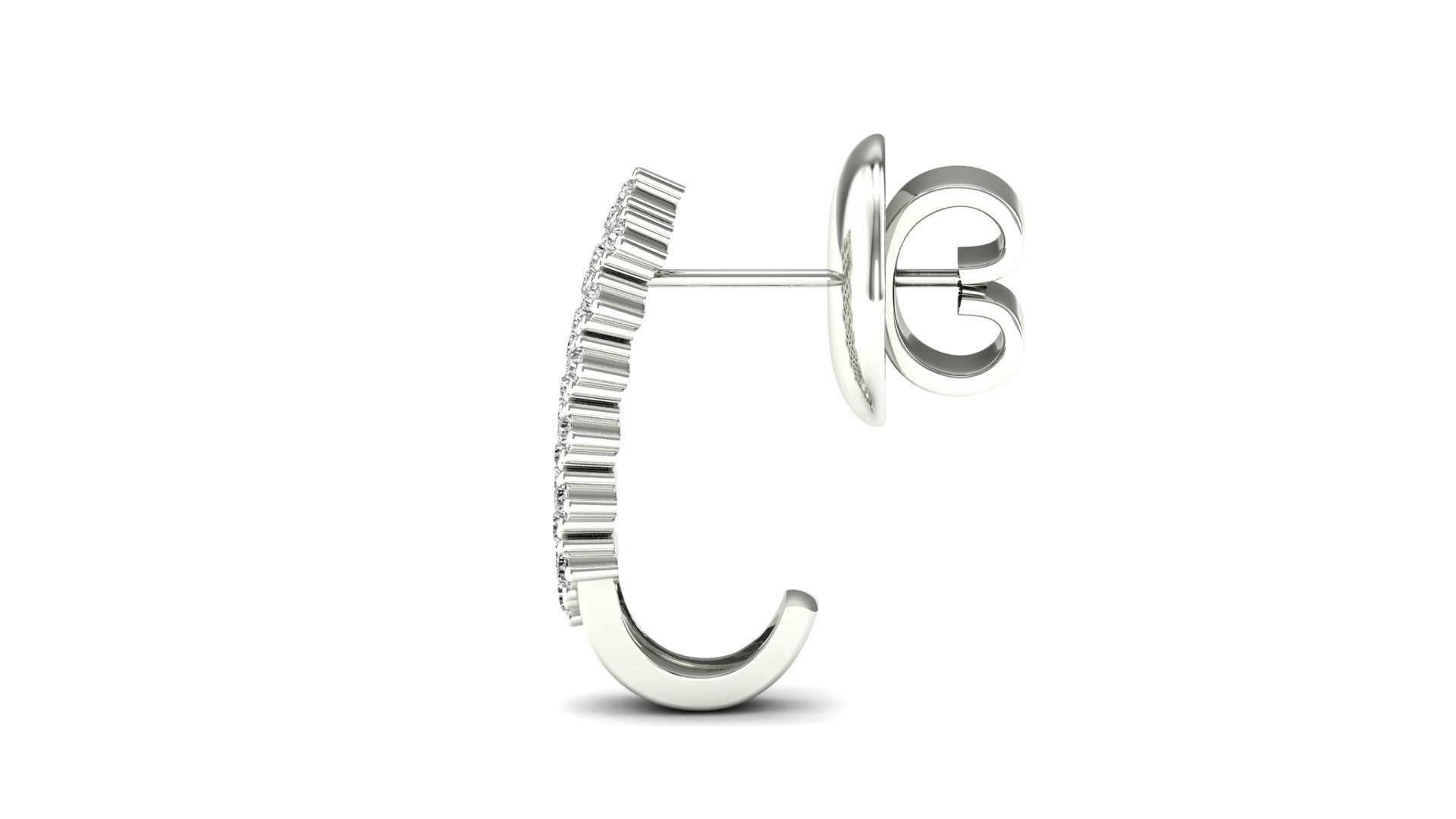 Earrings-1163 pair of rose gold earrings with diamonds 3D print model_11