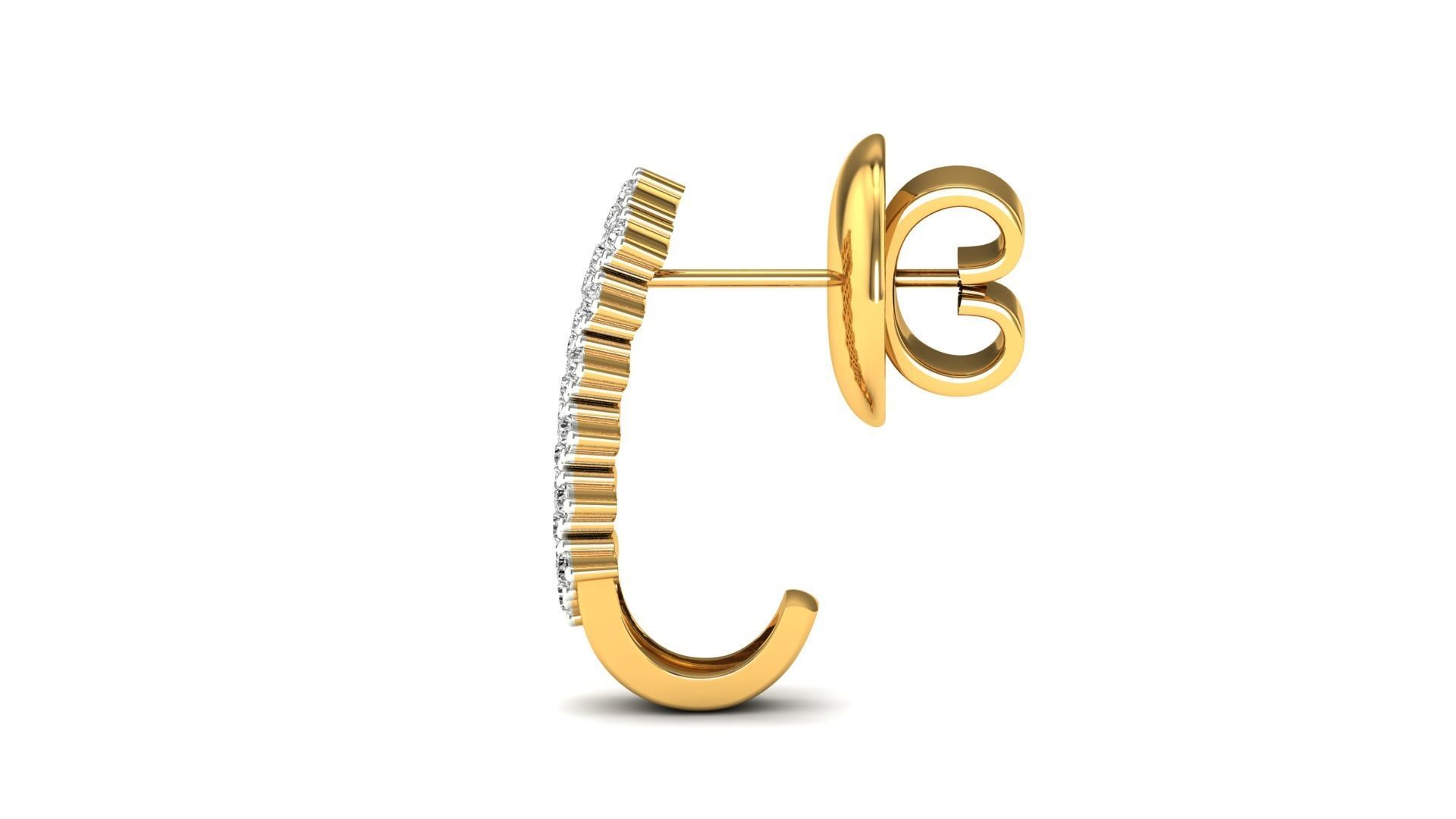 Earrings-1163 pair of rose gold earrings with diamonds 3D print model_13