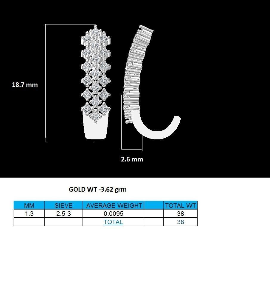 Earrings-1163 pair of rose gold earrings with diamonds 3D print model_14
