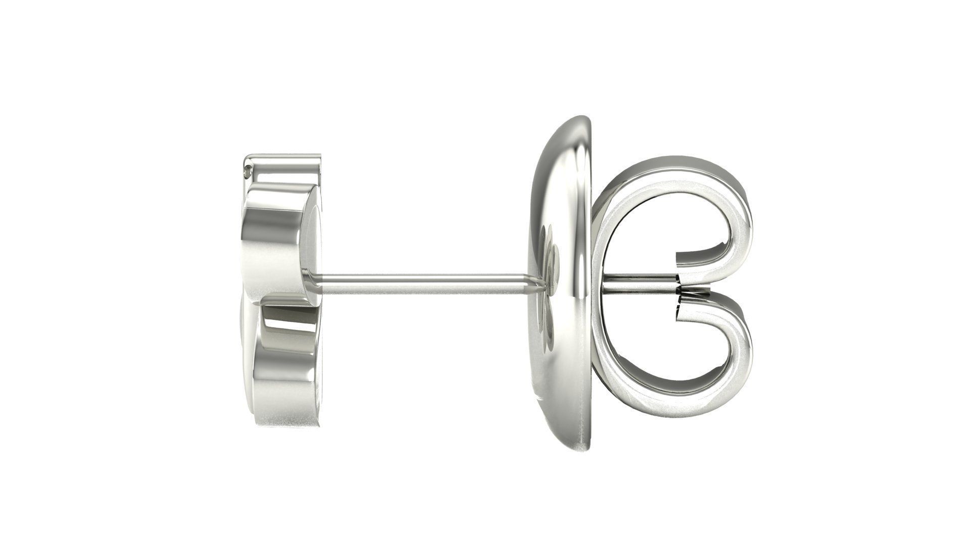 Earrings-0846 two rose gold butterfly stud earrings with diam... 3D print model_10