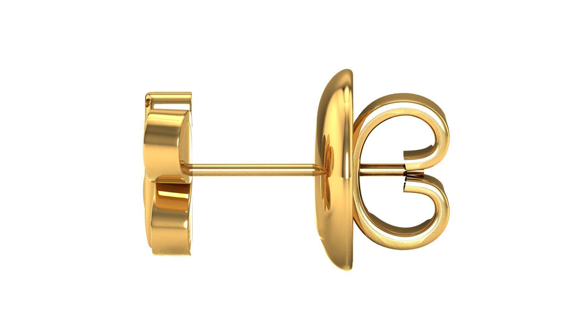 Earrings-0846 two rose gold butterfly stud earrings with diam... 3D print model_12