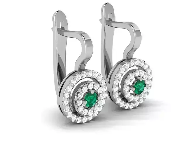 Earrings-909 rose gold emerald earrings
