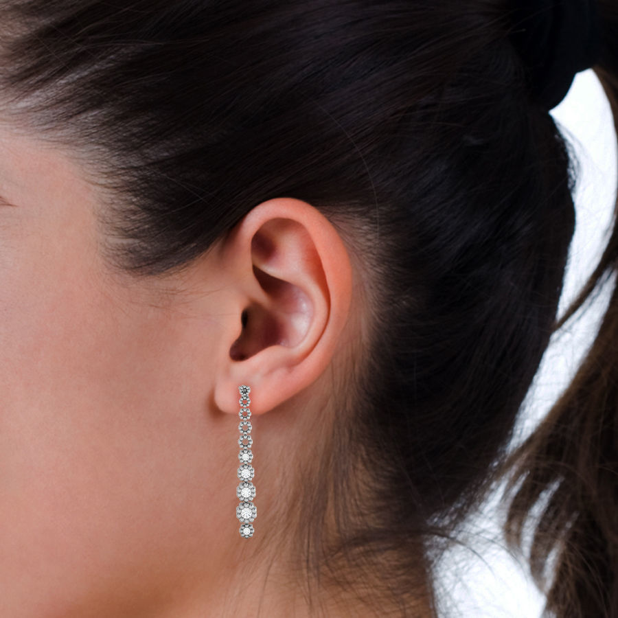 Earrings-1779 rose gold diamond dangle earrings 3D print model_20