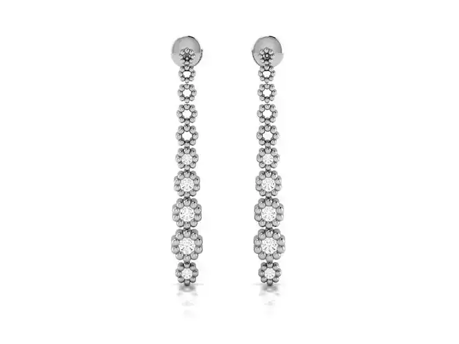 Earrings-1779 rose gold diamond dangle earrings 3D print model