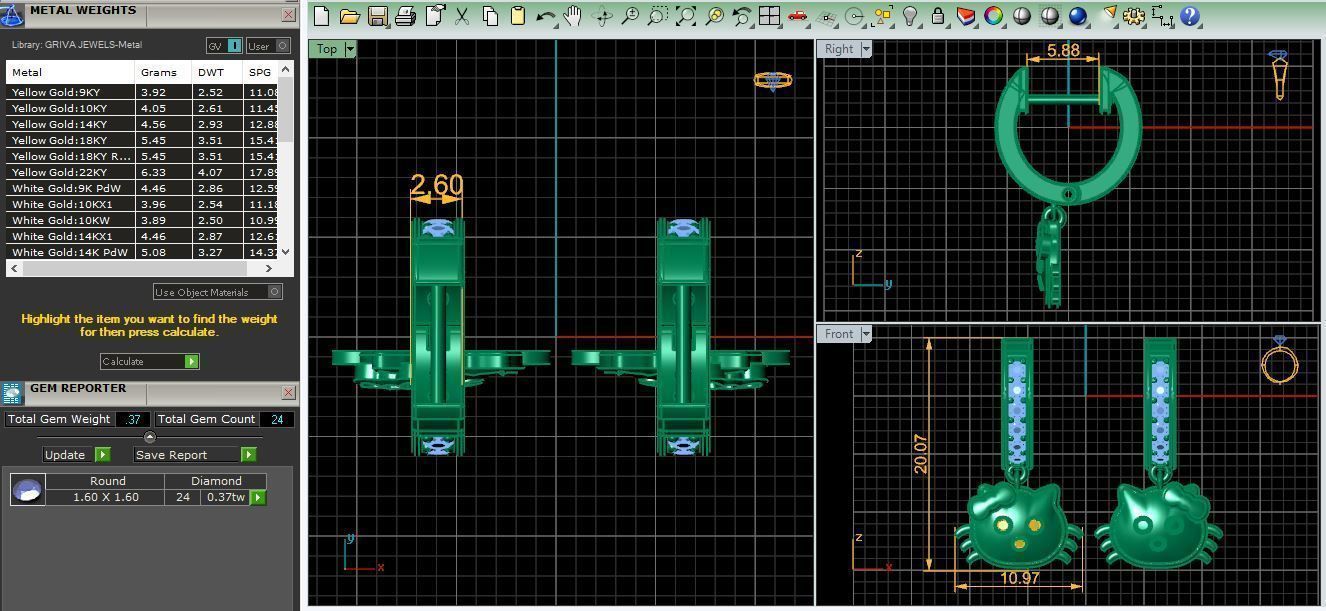 Cartoone Earring  3D print model_6