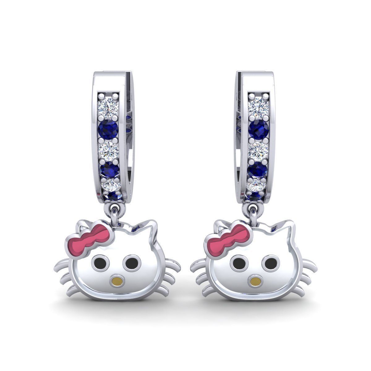 Cartoone Earring  3D print model_10