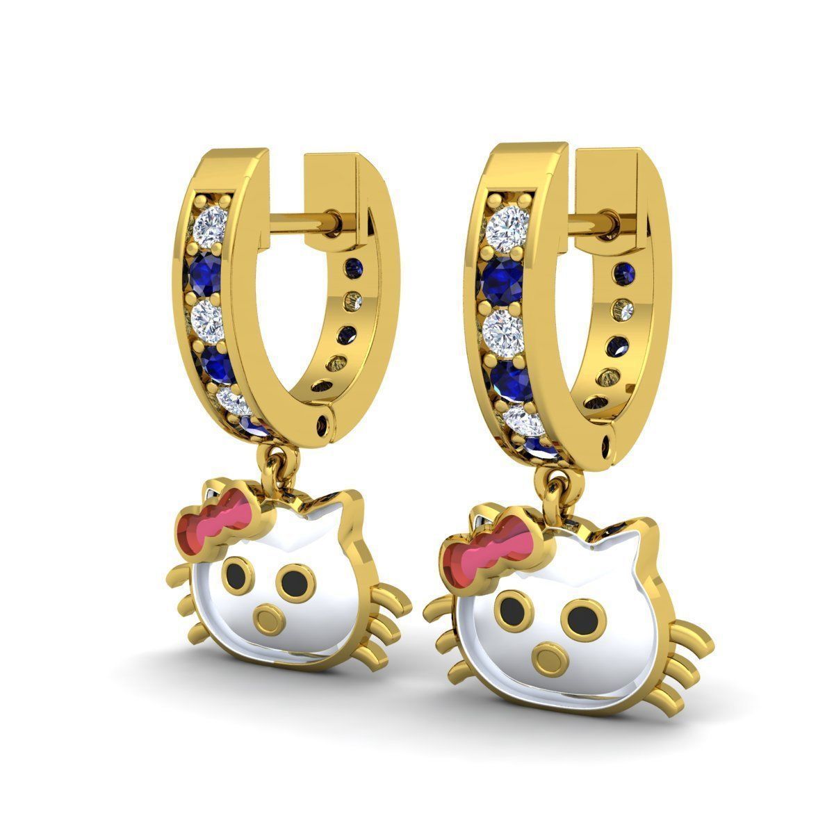 Cartoone Earring  3D print model_3