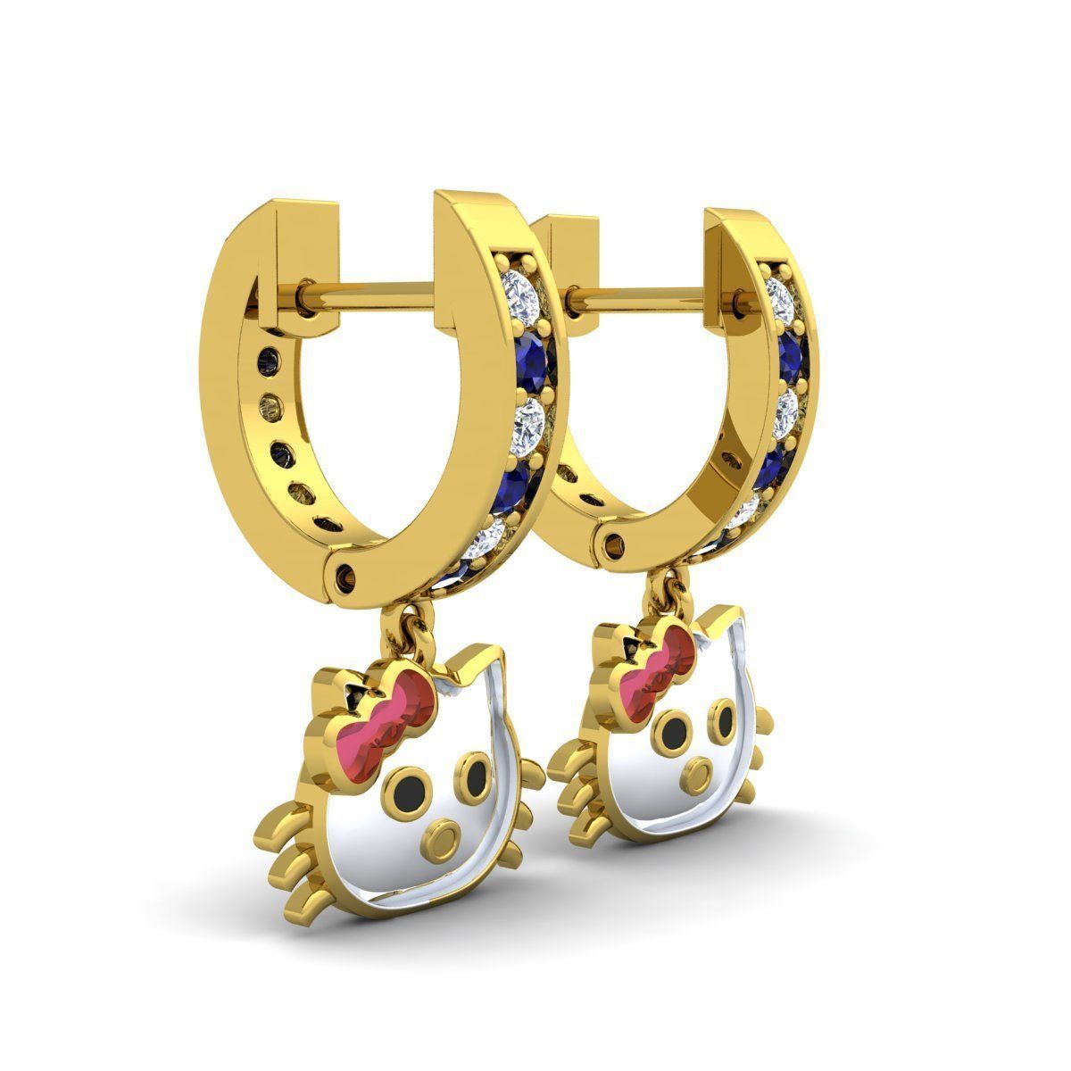 Cartoone Earring  3D print model_7