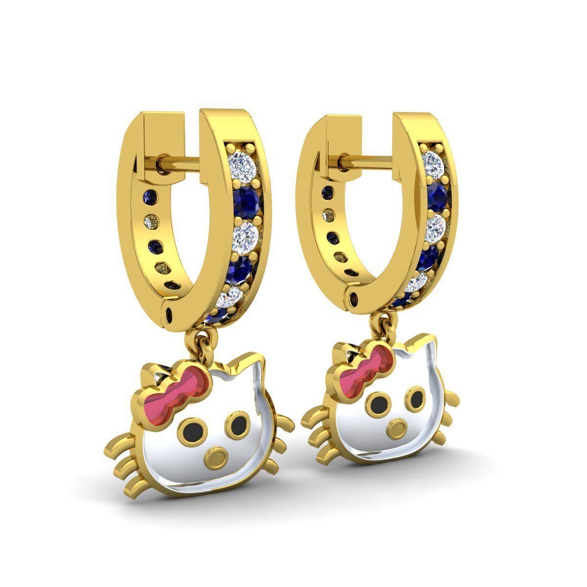 Cartoone Earring  3D print model_5