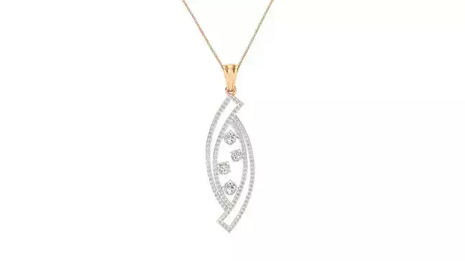 Pendant-1332 rose gold pendant with diamonds