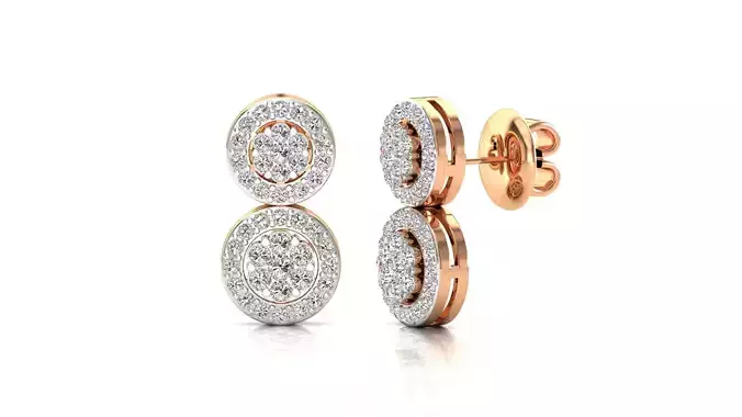 Earrings-3566 diamond stud earring gold
