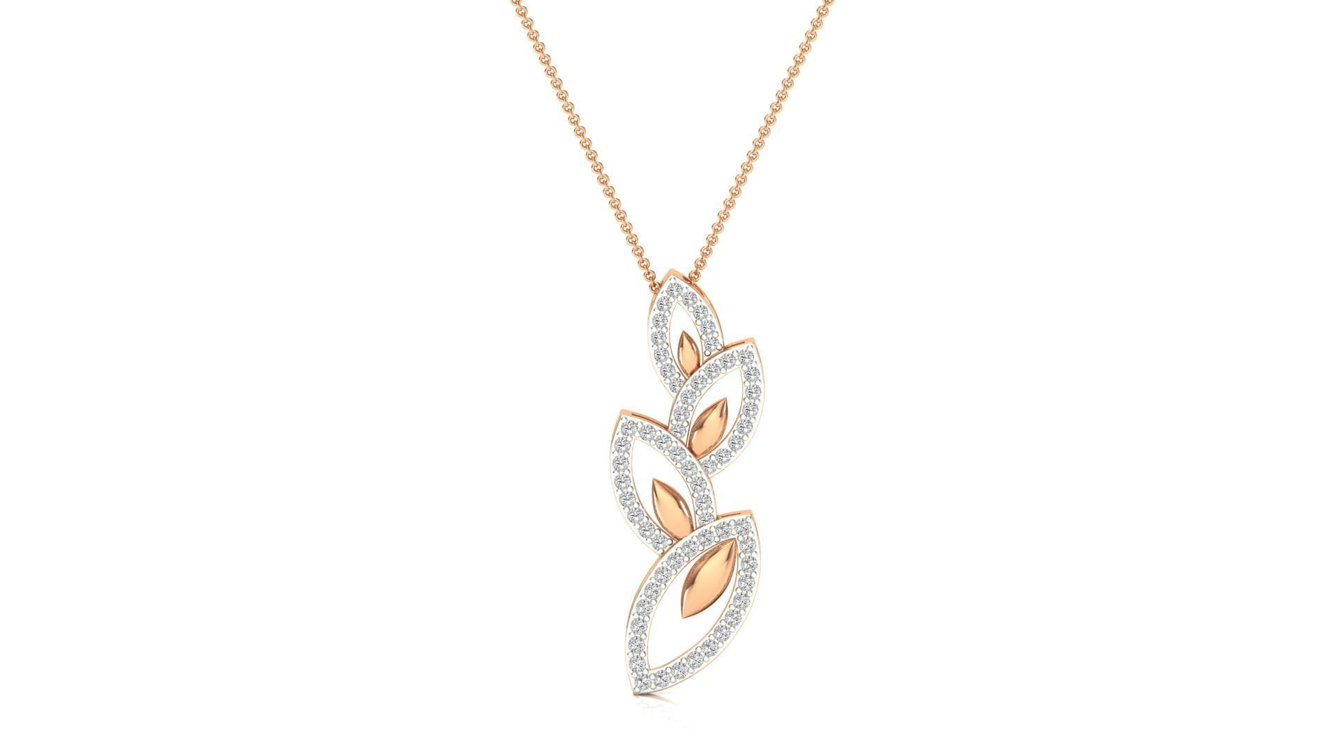 Pendant-2753 rose gold necklace with chain 3D print model_8