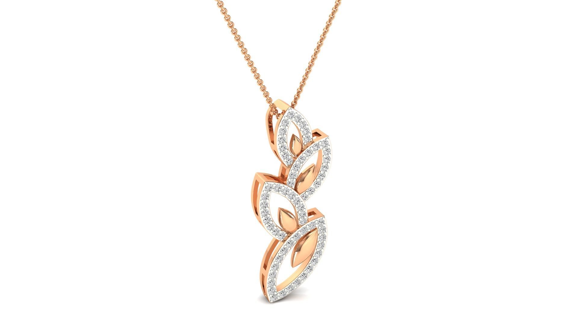 Pendant-2753 rose gold necklace with chain 3D print model_2