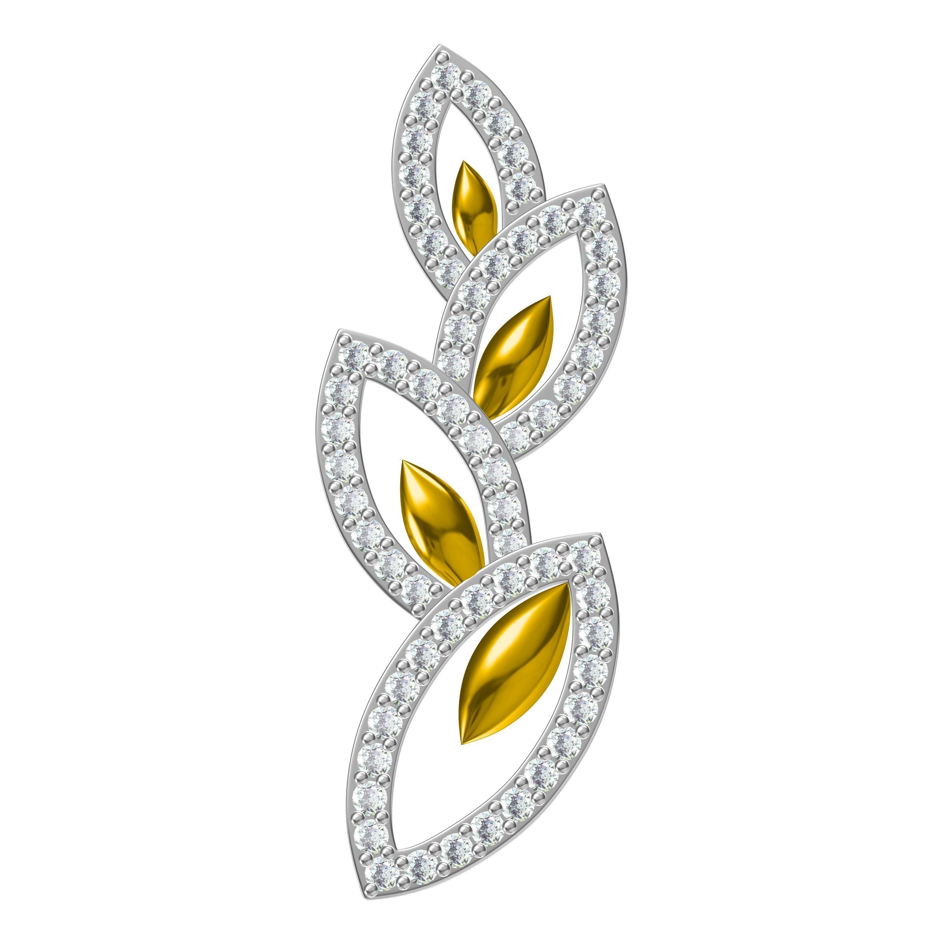 Pendant-2753 rose gold necklace with chain 3D print model_19