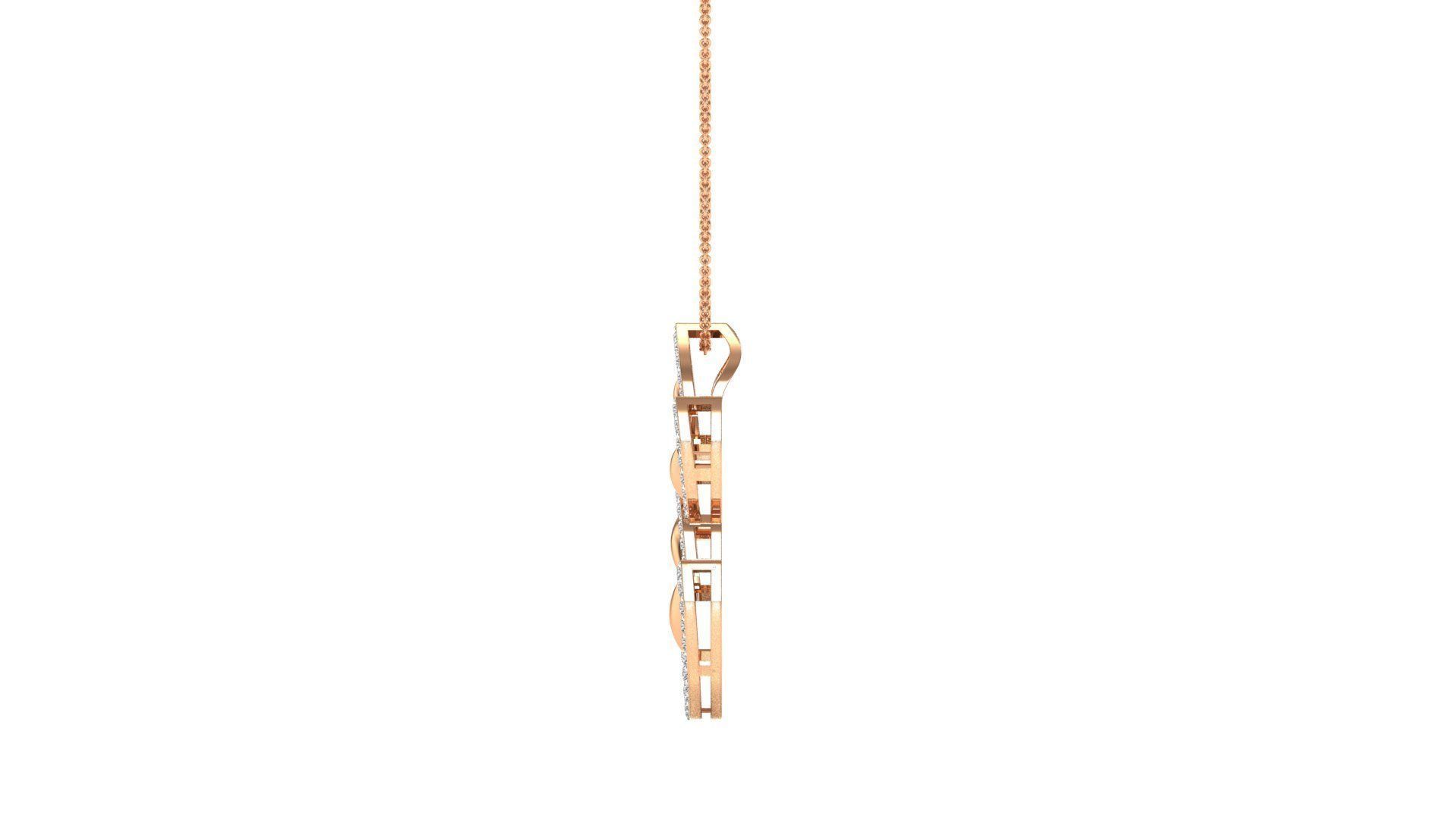 Pendant-2753 rose gold necklace with chain 3D print model_13