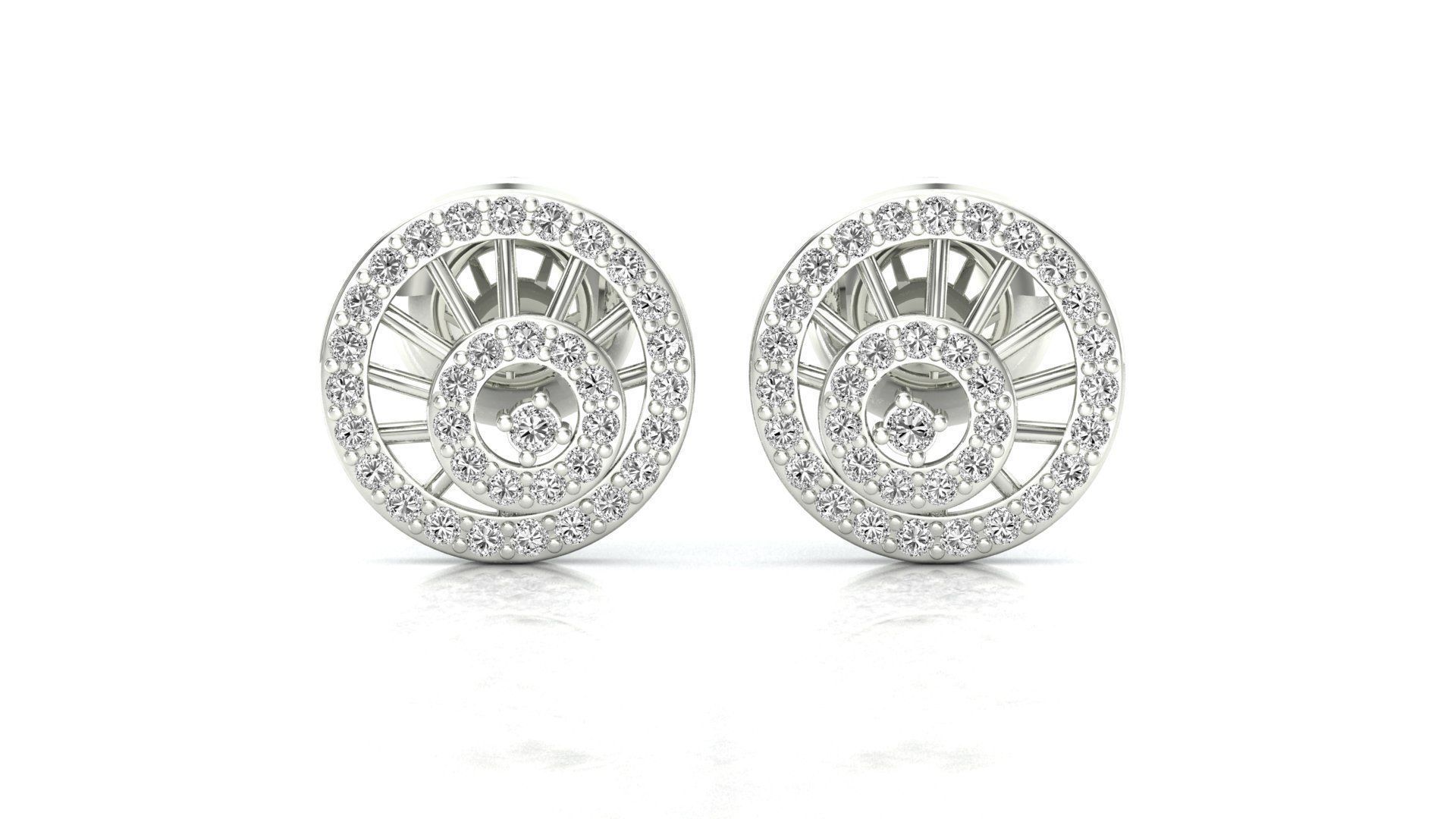 Earrings-2783 rose gold stud earrings with diamonds 3D print model_9