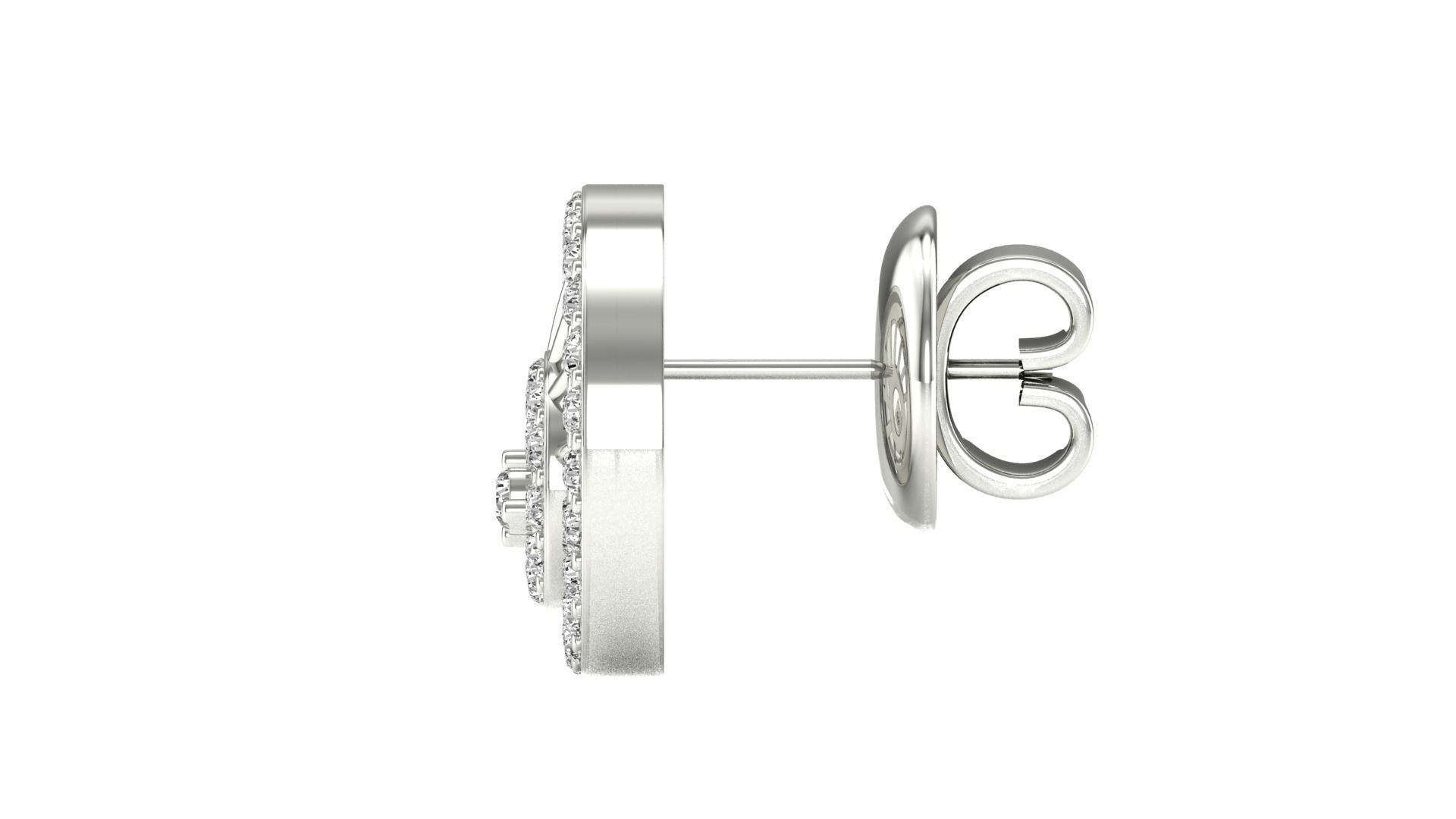 Earrings-2783 rose gold stud earrings with diamonds 3D print model_15