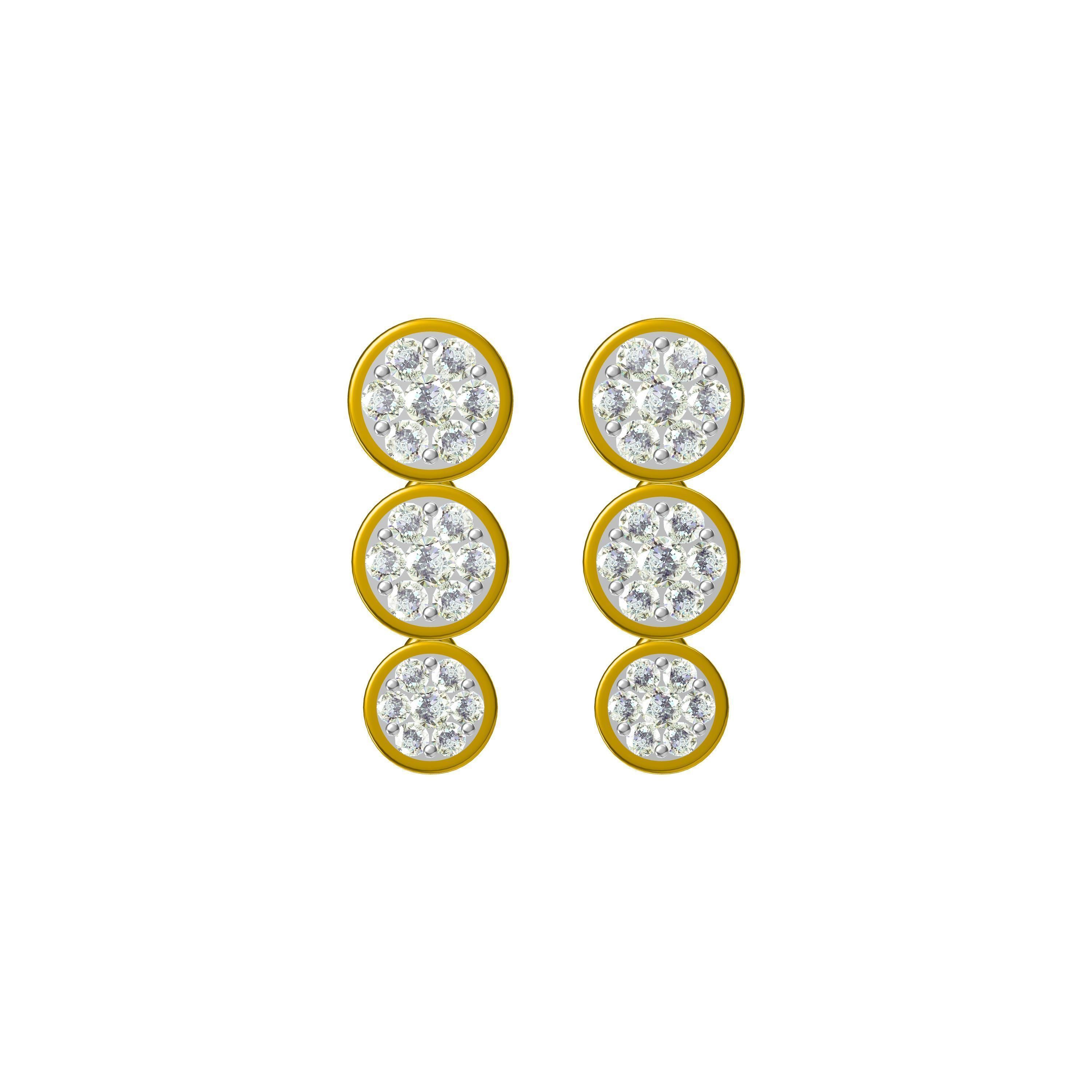 Earrings-1425 rose gold stud earring 3D print model_18