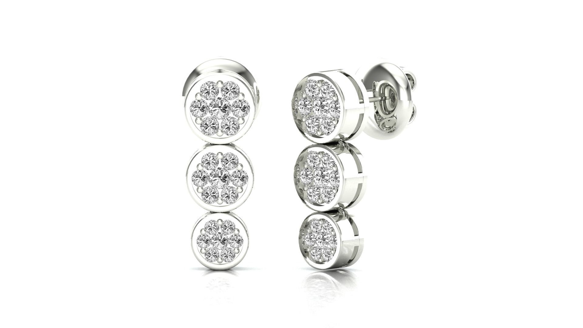 Earrings-1425 rose gold stud earring 3D print model_3