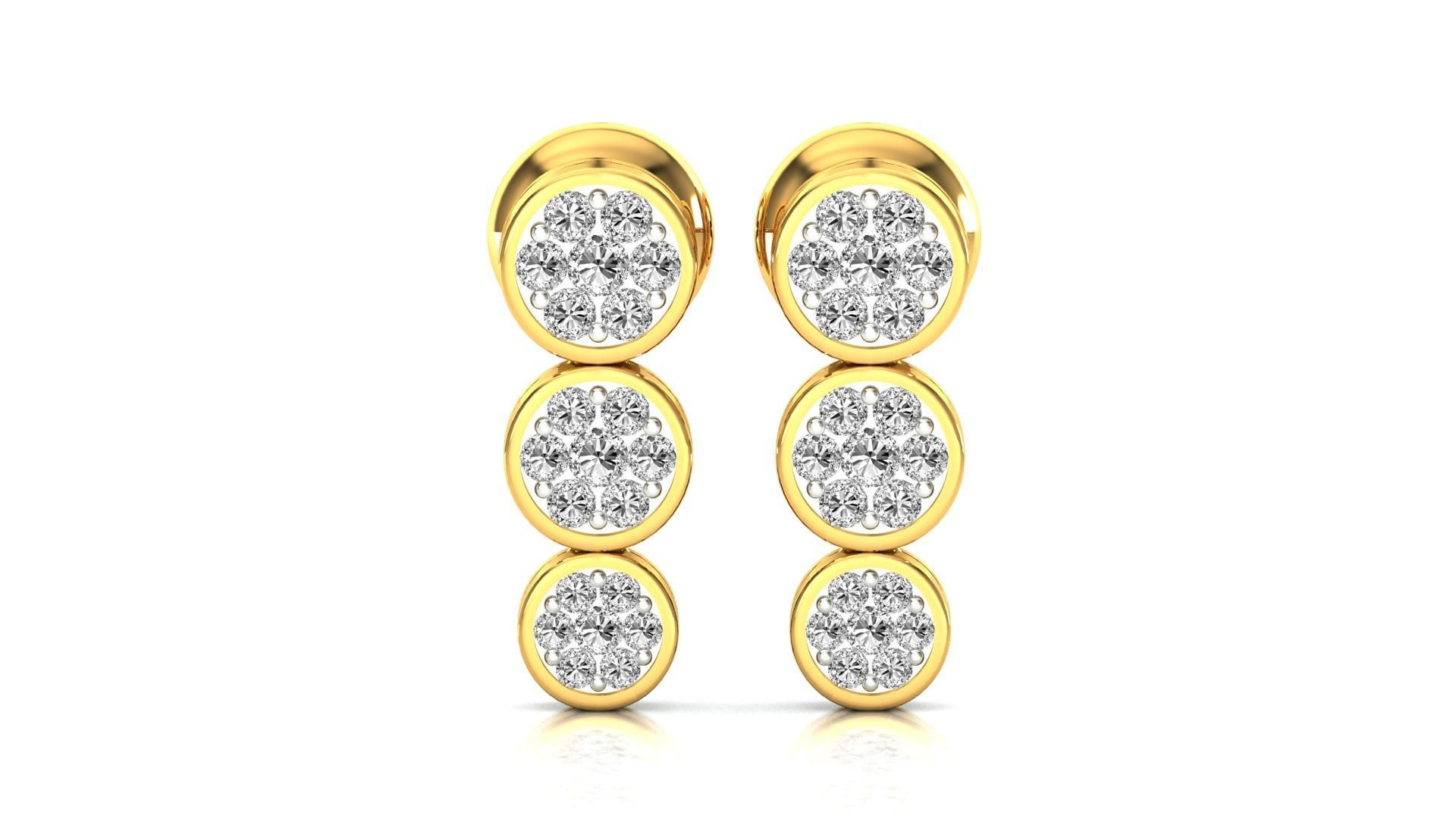 Earrings-1425 rose gold stud earring 3D print model_10