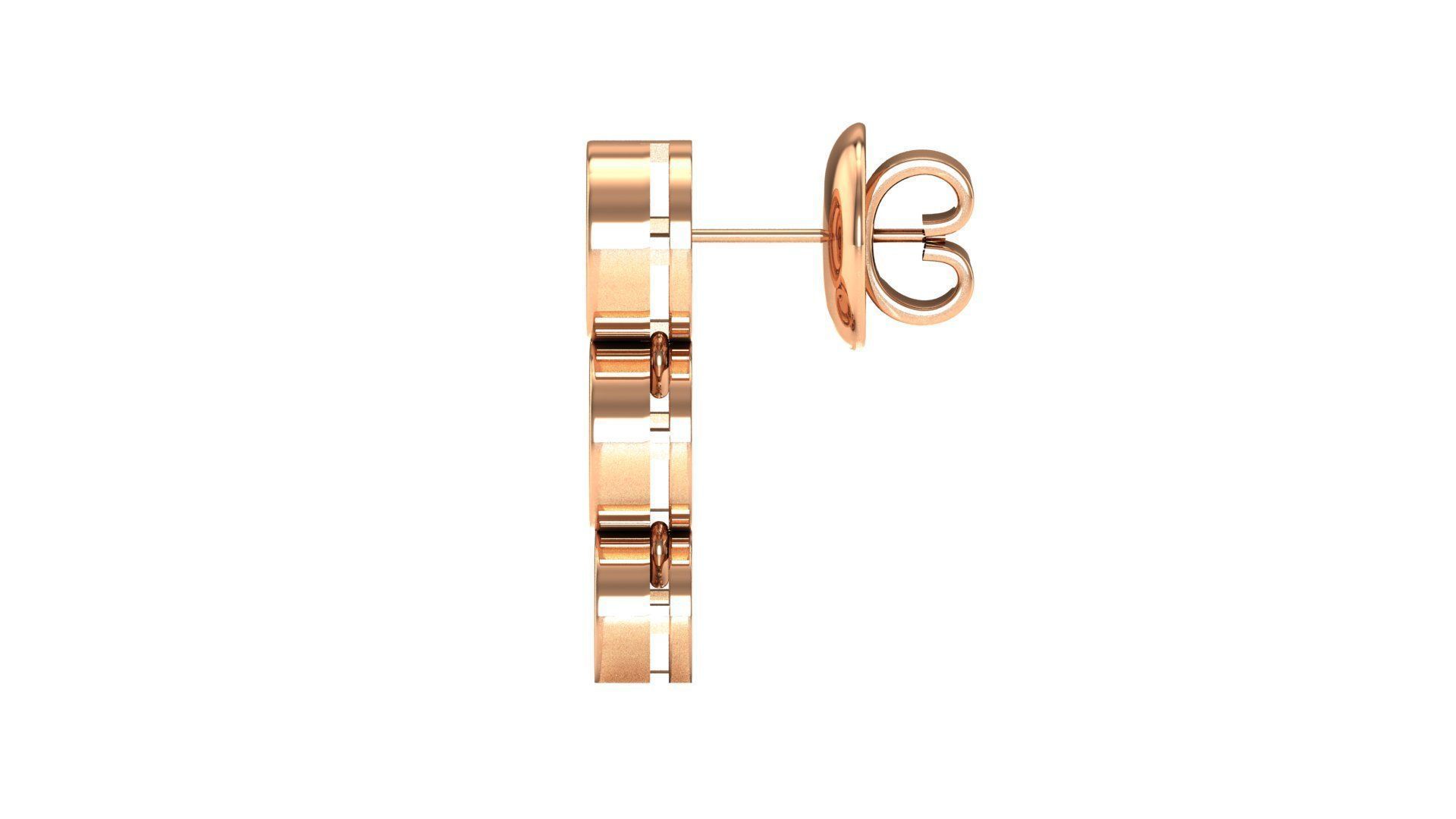 Earrings-1425 rose gold stud earring 3D print model_12