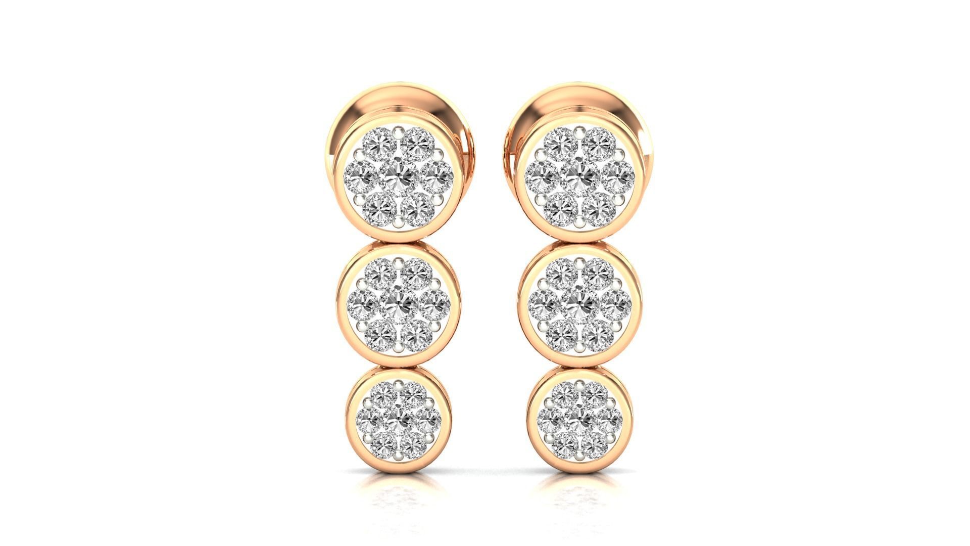 Earrings-1425 rose gold stud earring 3D print model_7