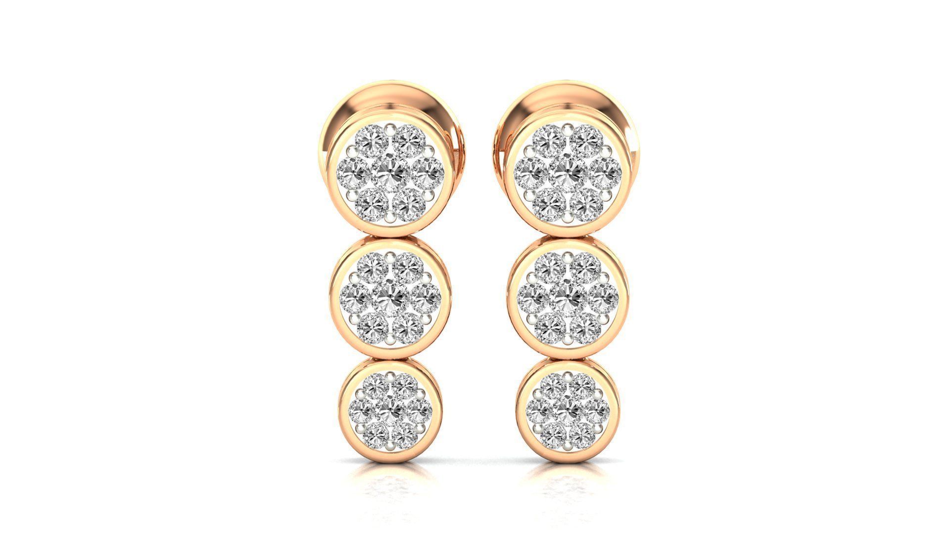 Earrings-1425 rose gold stud earring 3D print model_6