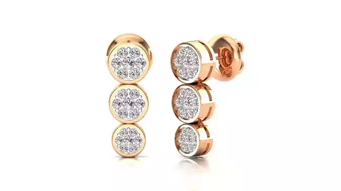 Earrings-1425 rose gold stud earring 3D print model