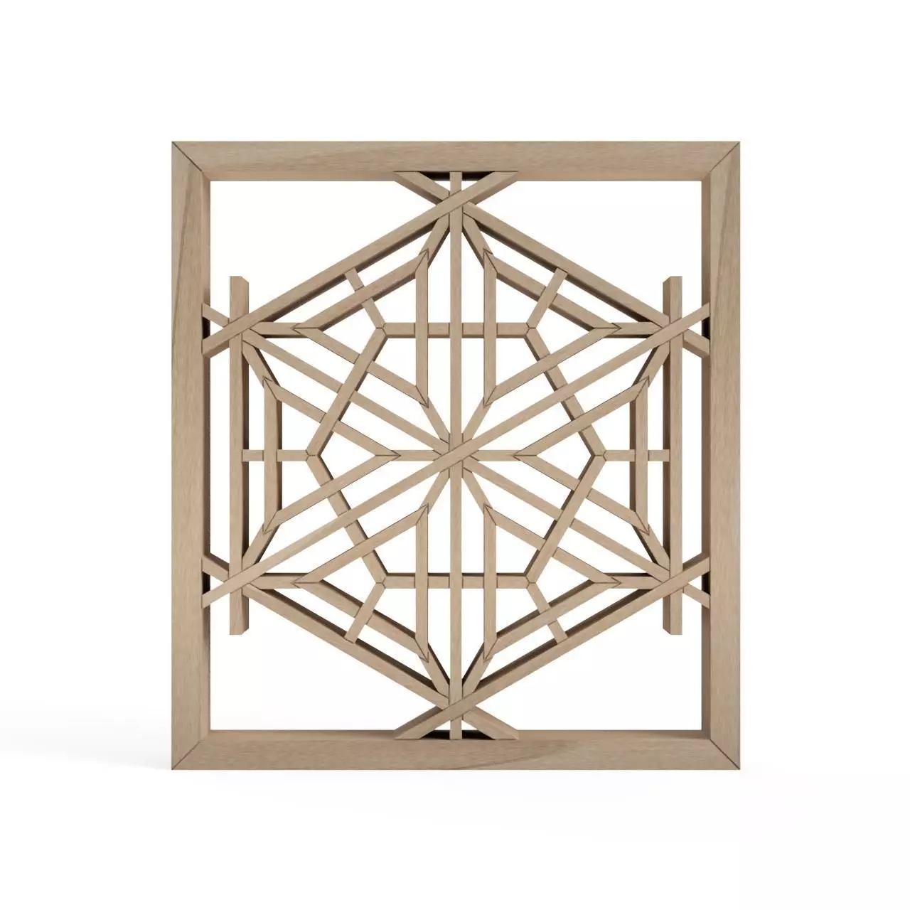 Kikyokikko wooden frame with intricate design 3D print model