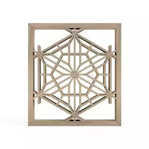 Kikyokikko wooden frame with intricate design 3D print model
