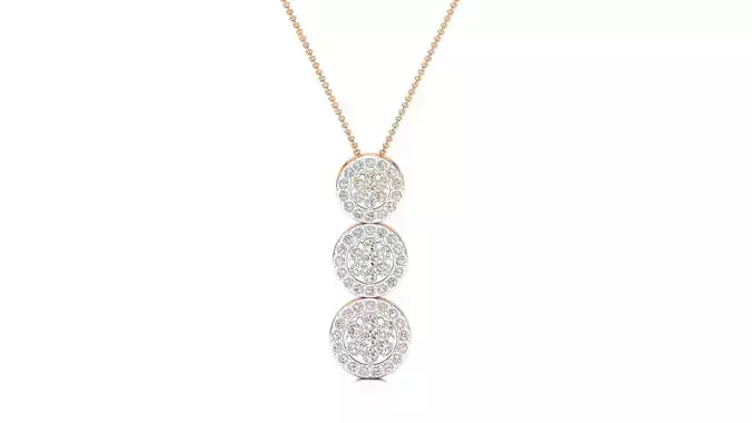 Pendant-3565 pendant in rose gold with diamonds