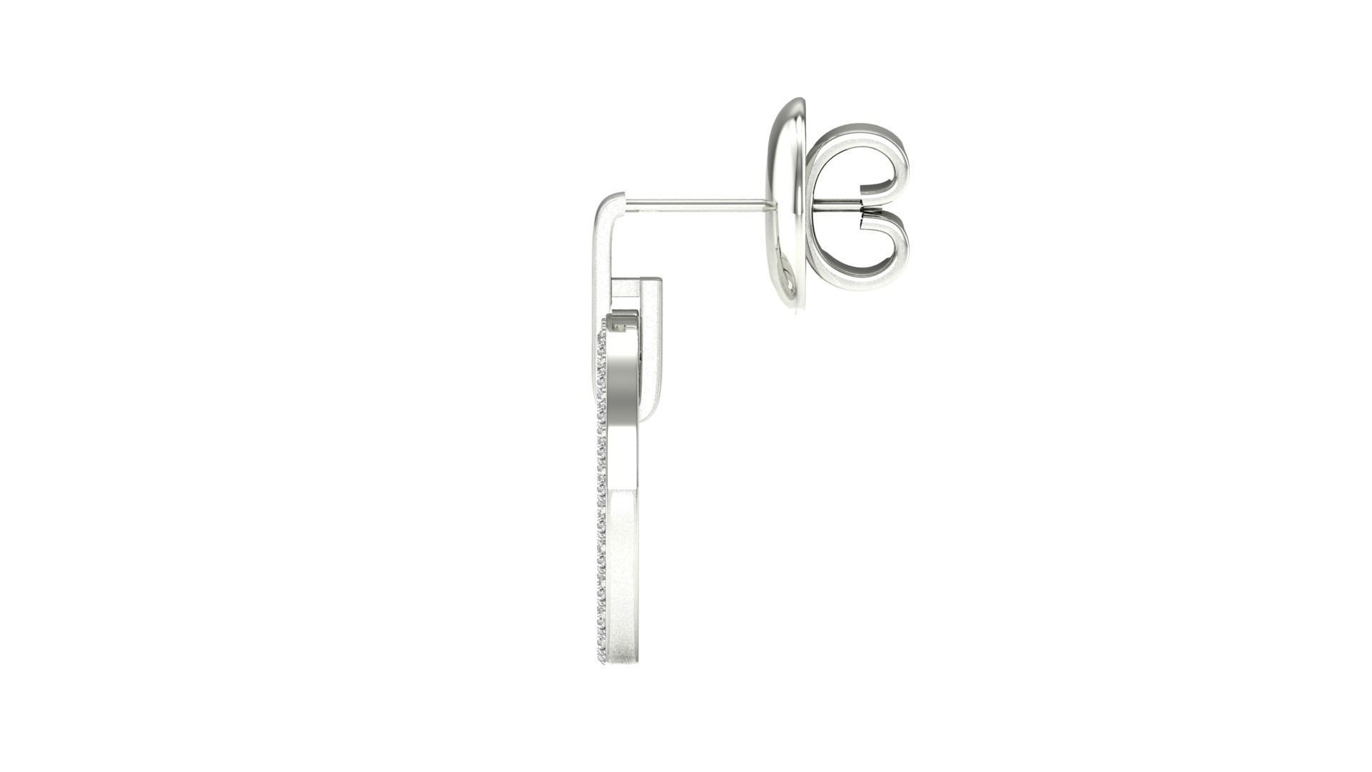 Earrings-0225 rose gold diamond stud earrings 3D print model_16