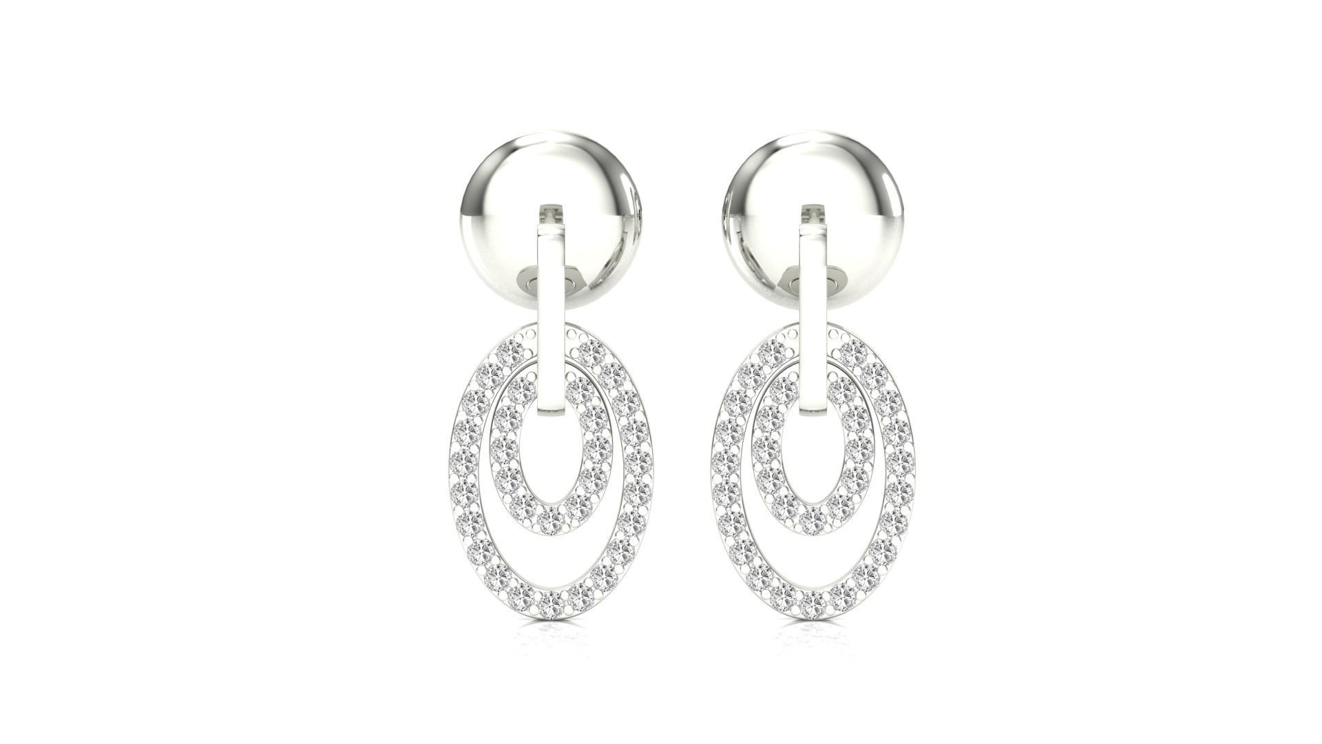 Earrings-0225 rose gold diamond stud earrings 3D print model_10