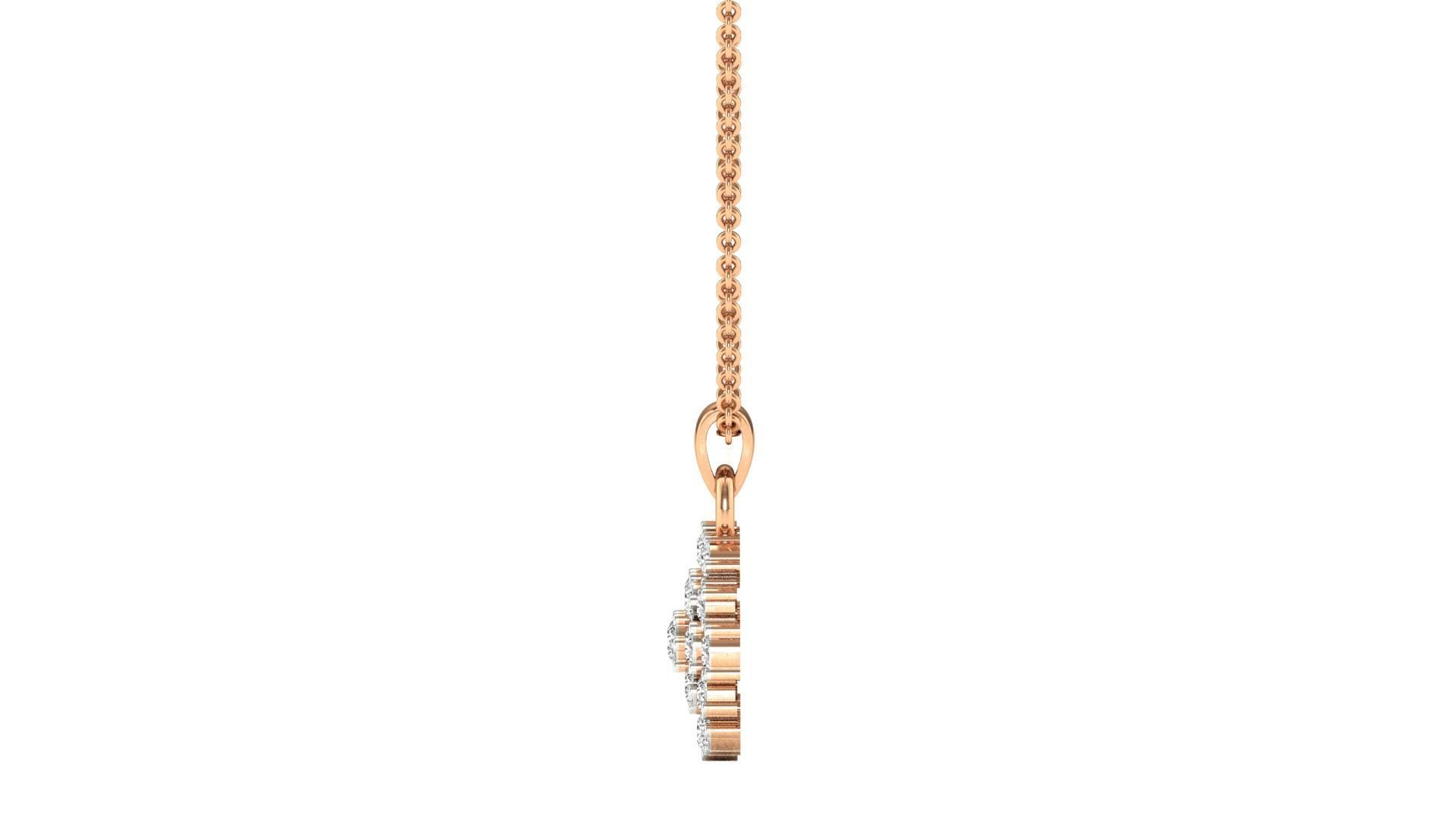 pendant-4718 rose gold pendant with diamonds 3D print model_14