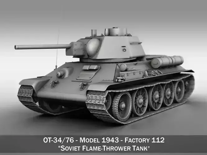 OT-34-76 - Model 1943 - Soviet Flame-Thrower Tank 3D model