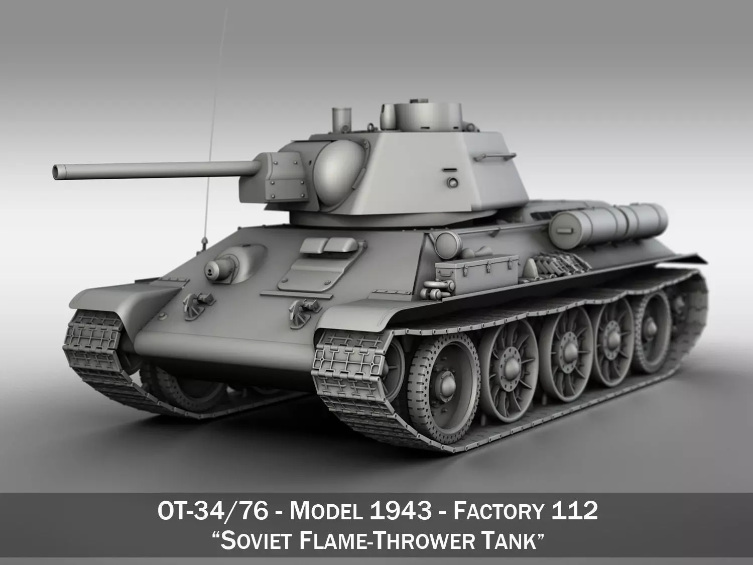 OT-34-76 - Model 1943 - Soviet Flame-Thrower Tank 3D model_0