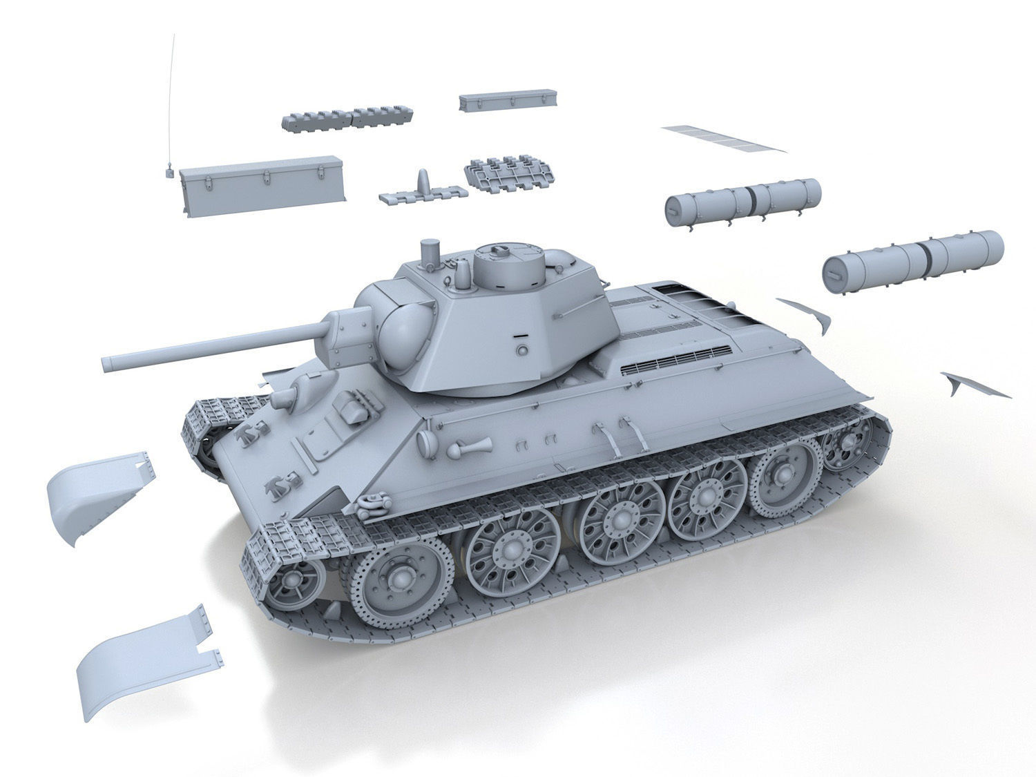 OT-34-76 - Model 1943 - Soviet Flame-Thrower Tank 3D model_10