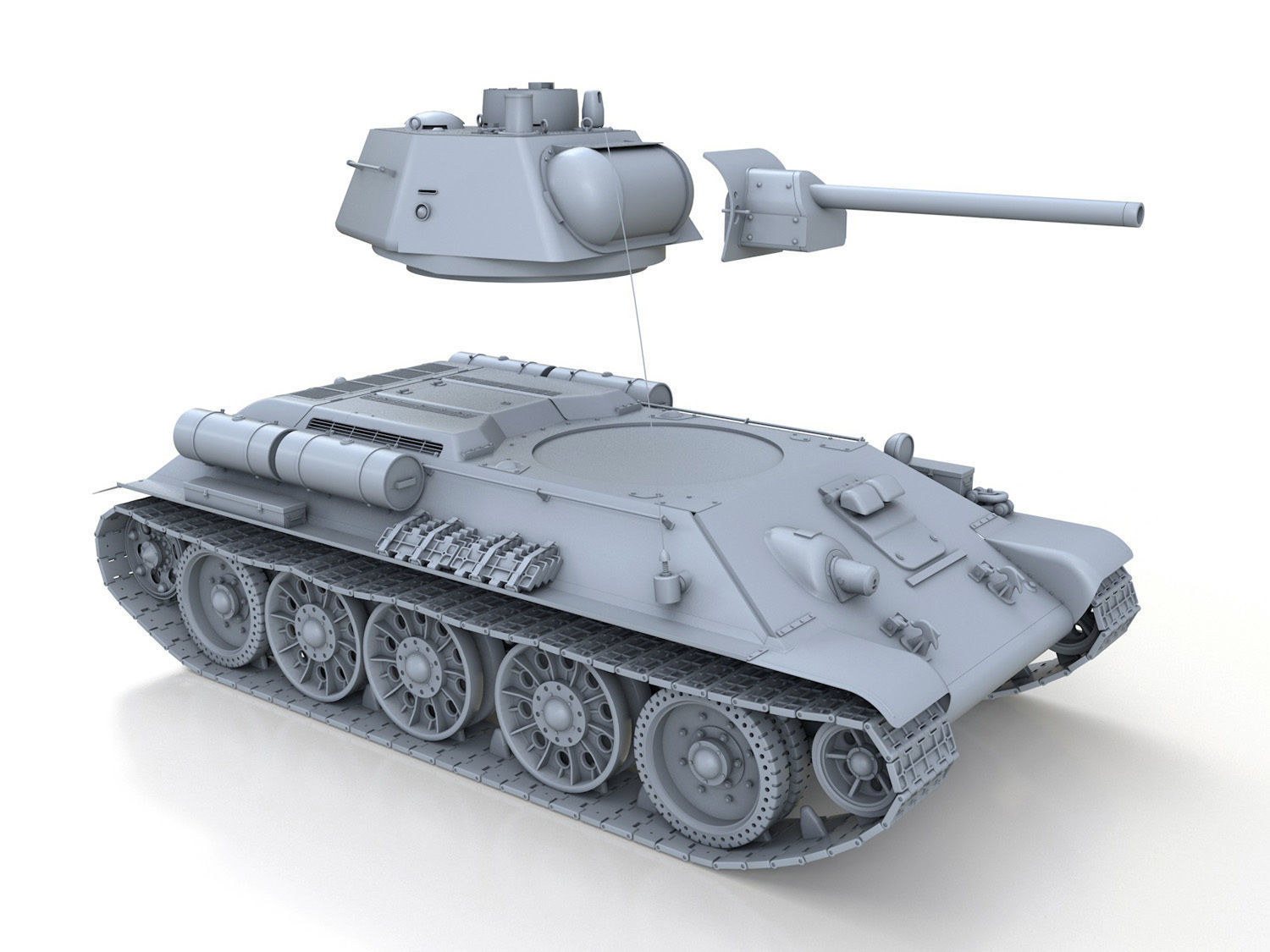 OT-34-76 - Model 1943 - Soviet Flame-Thrower Tank 3D model_8