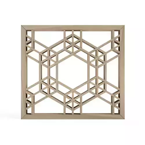 Kawarimiekikko geometric wooden frame 3D print model